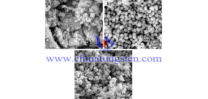 醇溶劑為乙醇時不同溶液濃度下透明隔熱材料用氧化鎢納米球粒子的SEM形貌照片