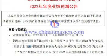 吉翔股份2022年年度業績預報